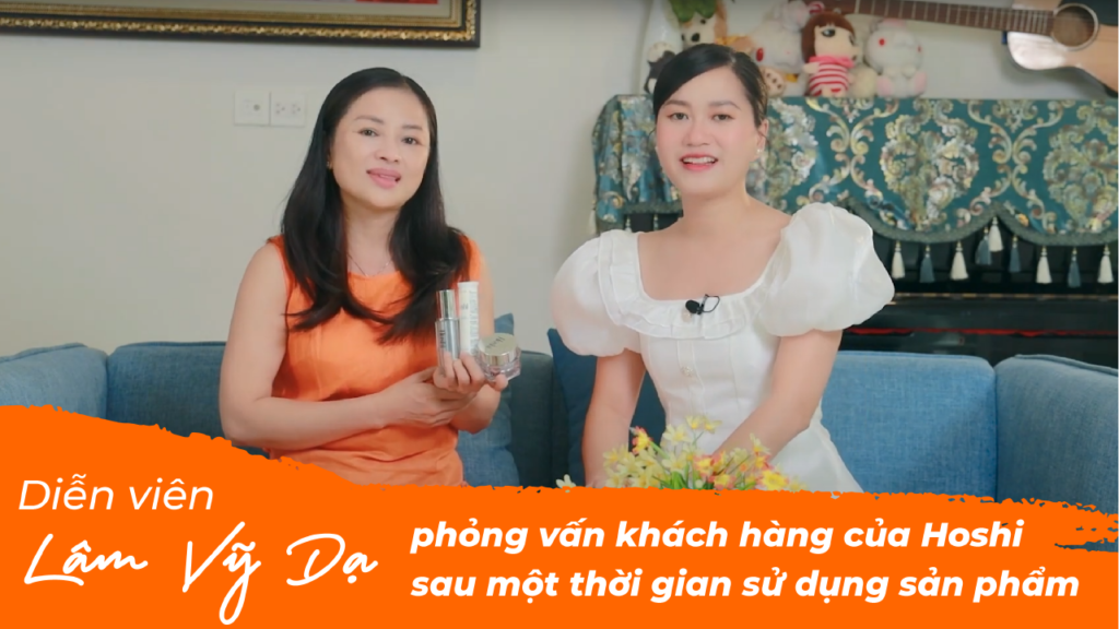 Diễn viên Lâm Vỹ Dạ phỏng vấn khách hàng của Hoshi sau một thời gian sử dụng sản phẩm